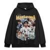 Fútbol Diego Maradona Rey del Fútbol Argentino Camiseta Estampada de Manga Corta Sudadera con Capucha de Peso Pesado Cuello Redondo 250g