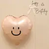 Pegatinas de Globo con Cara Sonriente de Papel de Aluminio en Forma de Corazón Flotando en el Aire Decoración de Cumpleaños Accesorios para Fotos de Fiesta Arreglo de Escena Creativo