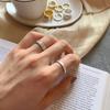 Anillo Minimalista Coreano de Papel de Estaño Plegado Irregular en Plata de Ley 925 Moda Lujo Ligero Elegante Viento Frío Anillo Ancho para Mujeres