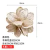 Magnólia Artificial Flor de Natal Bico de Papagaio Decoração de Natal Enfeite de Árvore de Natal Flor de Natal com Pó Dourado Personalizada