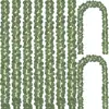 Corona de Hiedra Artificial Verde Guirnalda de Hiedra Falsa Hojas de Eucalipto Falsas Planta de Flor de Plástico Redonda Artificial Enredadera