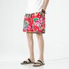 Shorts de verano para hombre y mujer, estilo étnico de flores grandes del noreste, estilo chino, shorts casuales, pantalones de playa de verano, pantalones medianos, moda