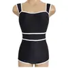 Nuevo Traje de Baño Sexy Conservador para Mujer Estilo Coreano Celebridad de Internet Cubre Vientre y Adelgaza Espalda Descubierta Enterizo Traje de Baño para Aguas Termales