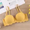 Ropa interior directa de fábrica para mujer, push-up sin aros, sujetador con tirantes desmontables, una pieza, sin costuras, ropa interior Shumei para estudiantes