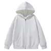 Sudadera Gris con Capucha y Cremallera, Cárdigan de Algodón Holgado para Otoño e Invierno, Sudadera Casual con Bolsillo Canguro, Forro Polar, Versátil y a la Moda