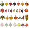 30 Colgantes Variados de Hoja de Arce y Hoja Vegetal Esmaltados de Aleación para Acción de Gracias Accesorios de Joyería DIY para Pulseras, Collares y Colgantes