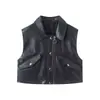 Ropa de Mujer de Moda y Elegante, Nueva, Europea y Americana Transfronteriza 2026, Chaleco Casual Negro Simple al por Mayor