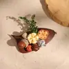 Imanes de nevera creativos y únicos con notas musicales de plantas lindas, decoraciones 3D estéticas de frutas y flores secas, recuerdos con temática de bosque