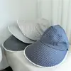 Sombrero de Sol de Encaje a Cuadros de Moda Estilo Coreano para Mujer, Sombrilla Versátil Casual de Verano, Gorra Visera con Protección UV que Hace que la Cara Parezca Más Pequeña