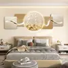 Pintura Decorativa Moderna de Lujo Ligero para Dormitorio Pared de Fondo junto a la Cama Sentido Avanzado Pintura Colgante Luminosa Implicando Buena Habitación Lámpara de Pared Pintura