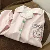 Pijama de Gato Miko de Color Sólido para Niñas, Conjunto de Dos Piezas con Shorts de Manga Corta de Verano y Cárdigan, Ropa de Casa Suave y Linda Estilo Princesa