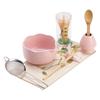 Conjunto de Batedor de Matcha Flor de Cerejeira Estilo Japonês Cerâmica Quatro Peças Ferramentas de Chá Pincel de Chá Xícara de Chá Colher de Chá Acessórios para Cerimônia do Chá