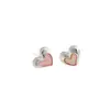 Pendientes de Corazón Texturizados de Lujo Ligero Modelo 2026 con Diseño de Doble Capa de Nácar Rosa, Pendientes Versátiles con Aguja de Plata 925 para un Estilo Juvenil