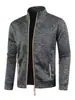 Suéter de punto con cremallera larga para hombre, mangas finas de terciopelo, top moderno, suéter con empalme articulado, chaqueta, talla grande para hombre