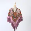 Nuevo Chal de Estilo Étnico Ruso Más Vendido de Tamaño Grande con Borlas y Estampado de Corazón, Bufanda de Viaje Protectora del Sol en Estilo Retro