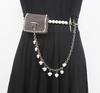 Nova bolsa de cintura pequena europeia e americana com strass brilhante pérola mini bolsa mensageiro versátil bolsa de ombro chave de troca para mulheres