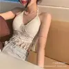 Nuevo Estilo de Verano Sexy Espalda Descubierta Vacaciones en la Playa Cuello Tejido Top Camisola Corta para Mujer