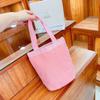 Cubeta Linda Ilustrada Portátil Estilo Coreano Femenina Bolsa de Almuerzo para Mamá Bolsa Pequeña para el Trabajo Lienzo con Graffiti Infantil