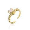 Anillo Aogu INS red cobre micro-incrustado 18K chapado en circonita geométrico amor anillo abierto femenino suministro transfronterizo