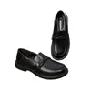 Mocasines negros Huili para mujer, nuevo estilo 2026, suela blanda, zapatos de trabajo cómodos, estilo británico JK, zapatos pequeños de piel, zapatos para mujer
