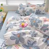 Funda de edredón de cuatro piezas, pequeña, fresca, engrosada, cepillada, para dormir sin ropa, grado de amabilidad con la piel, universal para las cuatro estaciones, dormitorio estudiantil