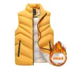 Chaleco de Terciopelo Grueso de Invierno de Talla Grande Transfronterizo Chaleco de Algodón Chaleco Cálido de Cachemira para Hombre Chaleco sin Mangas de Cuello Alto