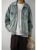 Chaqueta de Mezclilla Lavada y Desgastada Estilo Retro Americano para Hombre, Nueva Chaqueta Casual Oversize de Nicho para Primavera y Otoño