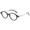 32035 Estilo Coreano Retro Gama Alta Montura Ovalada Unisex Aspecto Natural Iluminador Se Puede Combinar Color Carey Lentes Transparentes Antiluz Azul