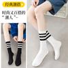 Calcetines para Mujer con Estampado de Tiburón, Calcetines de Algodón de Media Pantorrilla, Estilo Casual Versátil para Todas las Estaciones, Calcetines Largos Rayados de Algodón Puro para Pareja, Deportivos Absorbentes del Sudor