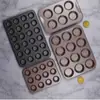 24 Mini Moldes Redondos Antiadherentes para Pastel Hogareño 6/12 Moldes de Papel Marfen Madeleine Horno Herramienta Abrasiva Antiadherente