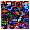 100 nuevas pegatinas de neón graffiti personalizadas de Amazon casco computadora taza de agua caja de lápices pegatinas para coche eléctrico pegatinas