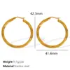 Pendientes Personalizados de Moda Simple Europea y Americana Versátiles y con Atmósfera Pendientes Chapados en Oro de 18K Estilo Retro Círculo Geométrico Sentido de Alta Gama para Mujeres