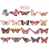 Pegatinas Láser Doradas 3D Mariposa de Cristal para Mascotas Shushengji para Journaling, Hermosas Pegatinas Vintage para Diario DIY