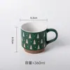 Tazas apilables navideñas de cerámica rojas y verdes con renos y árboles, Taza para beber agua y café, Regalo navideño de Liling