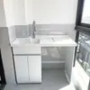 Gabinete Integrado de Aluminio de Panal Espesor Personalizado 18mm Lavadero Balcón Lavandería con Esquinas Cortadas No Estándar