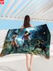 Toalla de Playa de Microfibra Fina One Piece Toalla de Baño Absorbente Estampada
