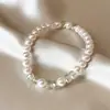 Pulsera Nueva de Perlas Verdes y Cristales para Mujer Estilo Coreano Lujo Ligero Nicho Exquisita Cadena de Mano Temperamento de Alta Clase Joyería de Mano