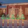 Nova Luz de Natal LED Floco de Neve Estrela de Cinco Pontas Muleta Luz Decoração de Pátio Externo Jardim Luz de Gramado Solar