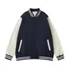 Marca Tendência Outono e Inverno Ombro Caído Color Blocking Casal Jaqueta Baseball Esportiva Outdoor Uniforme de Baseball Fábrica Personalizada