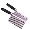 Cuchillo Ondulado para Patatas Multifuncional de Textura Profunda Engrosado Rebanador de Patatas para Uso Doméstico