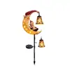 Luz de jardín para exteriores con energía solar de arte de hierro, luna, muñeco de nieve, LED, colgante, lámpara de muñeco de nieve de metal, producto nuevo transfronterizo