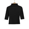 Camiseta de manga corta con cuello alto estilo Spice Girl europeo y americano para mujer, novedad de verano 2024, top ajustado sexy con cuello alto estilo europeo y americano.