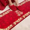Alfombra Roja Festiva para Bodas Habitación de Boda Cachemira Artificial Engrosada Alfombrilla Resistente a la Suciedad Antideslizante Felpudo para Puerta Alfombrilla de Suelo Manta para Mesita de Noche de Dormitorio