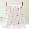 Al por mayor Colcha de Gasa de Seis Capas para Niños Estampada 110*110cm Manta de Aire Acondicionado para Niños Toalla de Baño de Algodón Gasa de Algodón