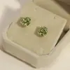 Pendientes de Plata de Ley S925 con Aguja, Sencillos y Dulces, Corte Milenio Rosa de Zirconia, Pendientes Versátiles de Moda de Lujo Ligero Personalizados