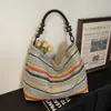 Bolsa de Palha Tecida Artesanal para Mulheres, Nova Tendência Primavera-Verão 2026 Bolsa de Ombro, Bolsa Tote de Palha Grande Capacidade para o Dia a Dia
