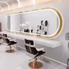 Espelho de Barbearia com Espelho Grande de Pendurar, Espelho Específico para Salão com Luzes para Permanente, Coloração e Corte de Cabelo, Espelho de Cabeleireiro Moderno, Feito Sob Medida