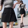 Falda pantalón irregular para mujer, nuevo estilo 2027, shorts negros de verano para mujer, falda pantalón de pierna ancha de cintura alta