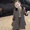 Vestido Feminino 26 Outono/Inverno Novo Estilo Infantil Estilo Coreano Solto Gola Lapela Casaco de Lã Feminino Elegante Quente Roupa de Fora