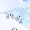 S925 jóias de prata esterlina brincos adoráveis micro-incrustados de zircão de diamante completo oco gancho de orelha estilo coreano elegante moda brincos de coração
